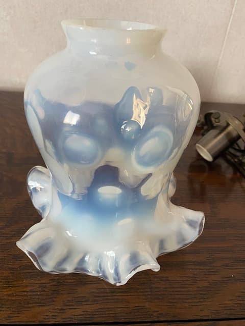 フェントン　オパールセント　ドット　ランプシェード　ビンテージ硝子シェード