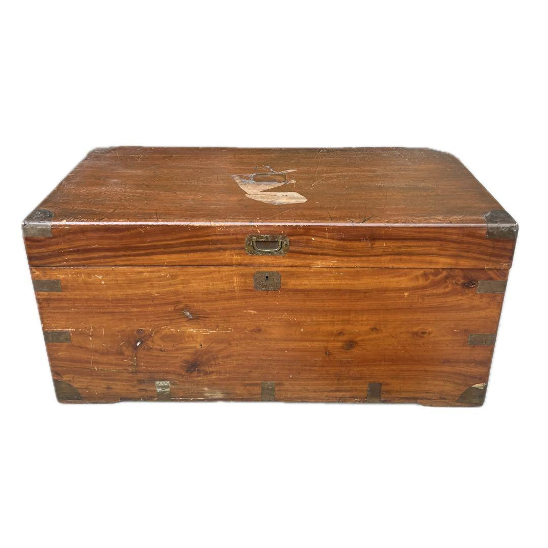 英国 アンティーク 木製 大型 トランク チェスト イギリス 100cm パイン