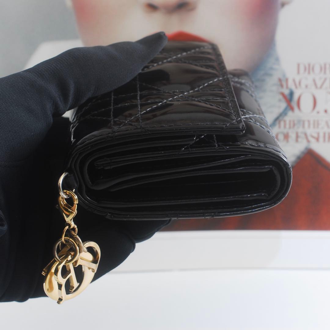 ＊Lady Dior＊ディオール＊エナメル＊ロータスウォレット＊カナージュ