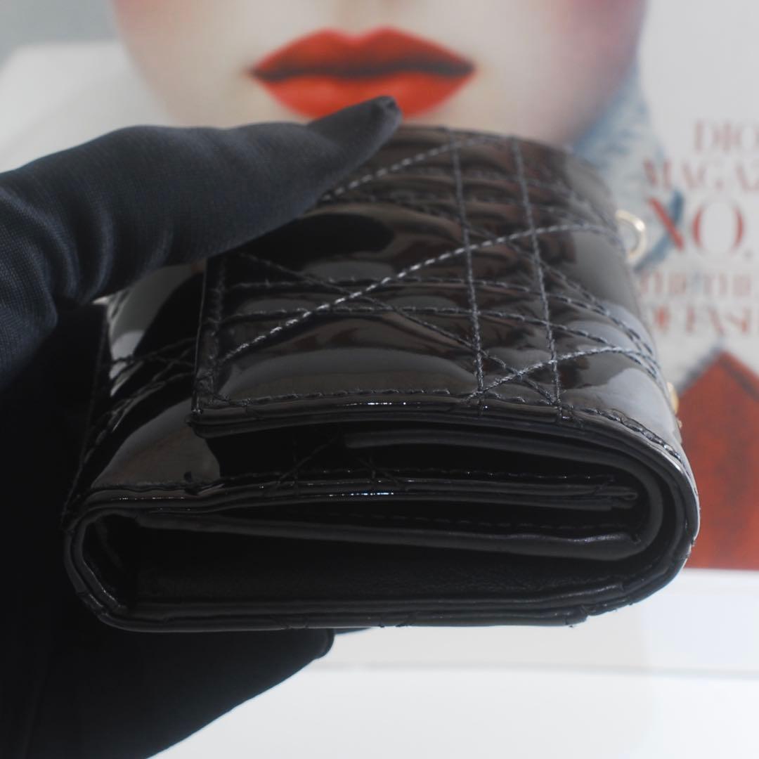 ＊Lady Dior＊ディオール＊エナメル＊ロータスウォレット＊カナージュ