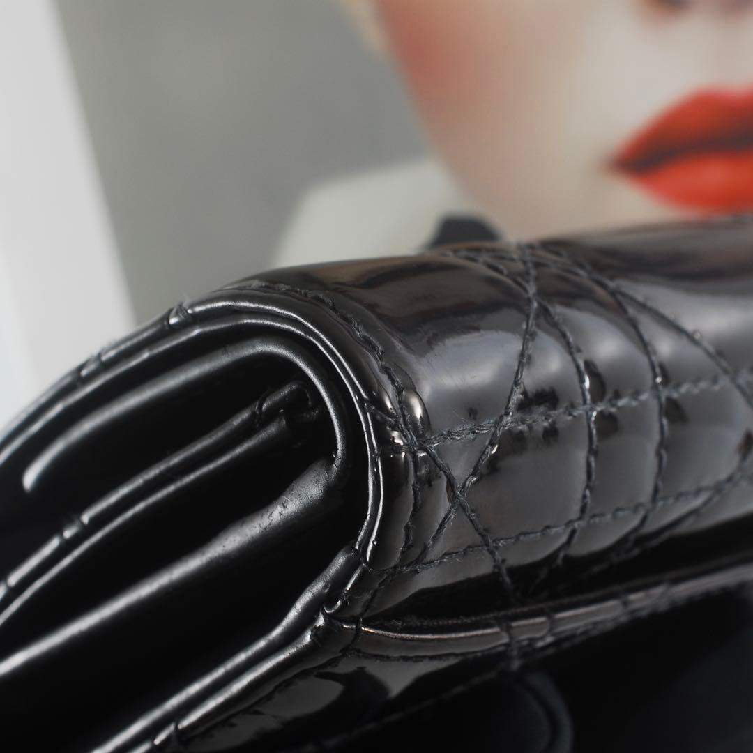 ＊Lady Dior＊ディオール＊エナメル＊ロータスウォレット＊カナージュ