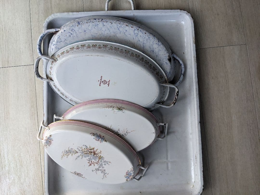 希小 JAPYフランスアンテーク　 ホーローパエリアパン　オーバル