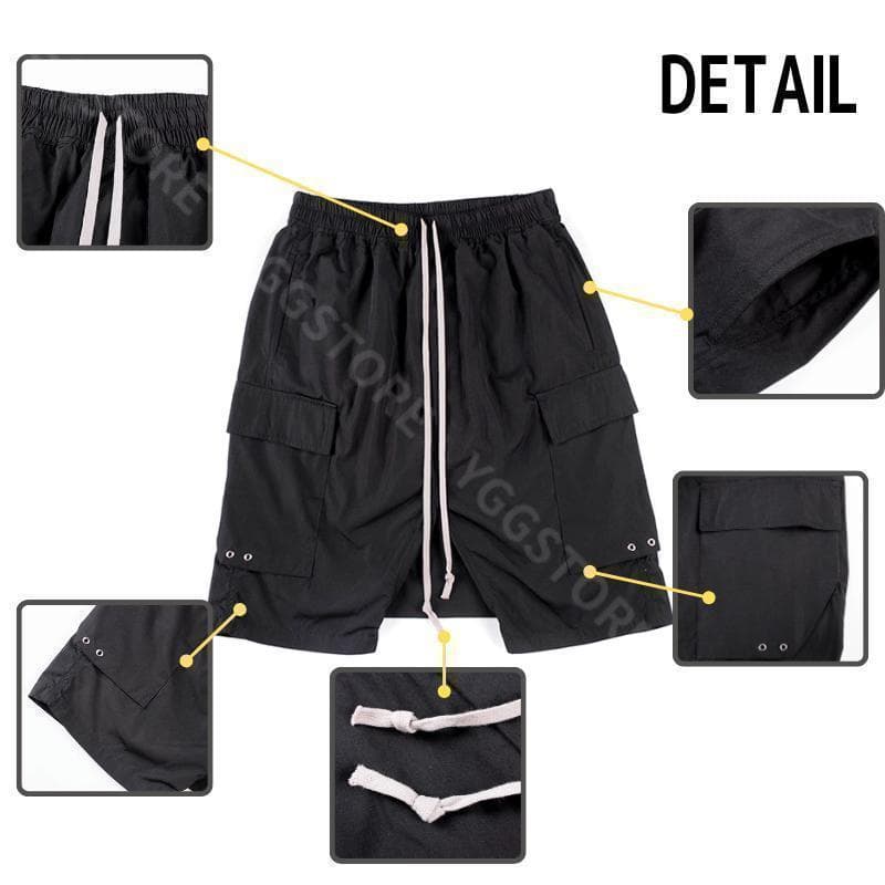 新品 サルエル ハーフパンツ 黒 フリー カーゴポッズショーツ ボトムス