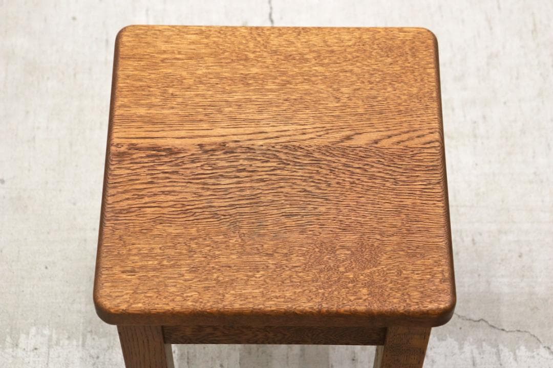 オーク無垢材 スツール チェア 椅子 花台 展示台 ヴィンテージ