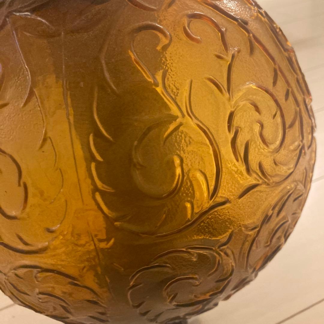 アンバーガラス　ペンダントランプ　ライト　ヴィンテージ アンティーク