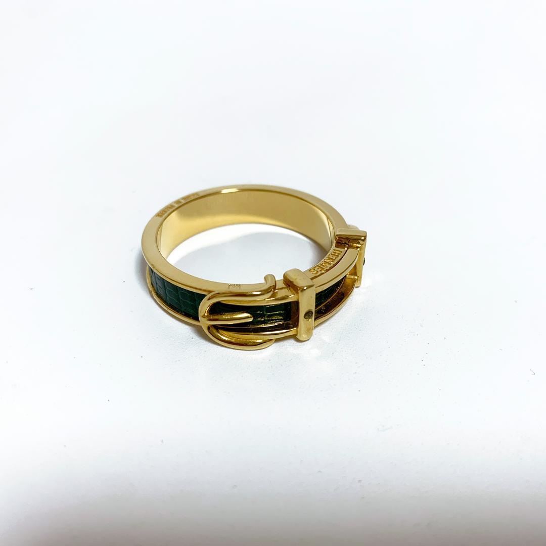 【極美品】HERMES エルメス サンチュール スカーフリング ゴールド