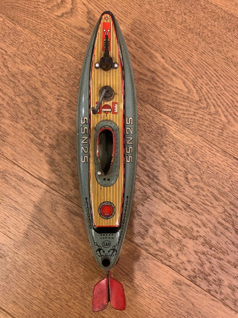 動作確認済 昭和レトロ マルサン S.N.N.25日本製 ブリキ潜水艦