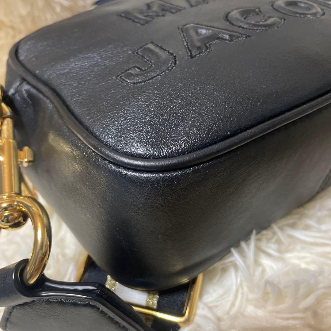 美品　マークジェイコブス レザーショルダーバッグ 2WAY エンボスロゴ 黒