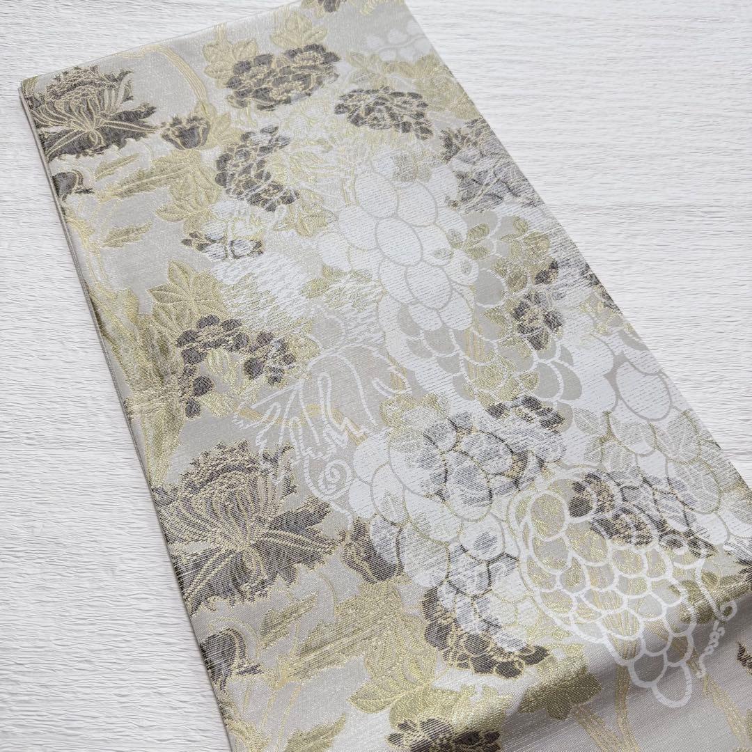 m-53 染色の名門 しょうざん謹製 葡萄 六通 袋帯 正絹 新品未使用