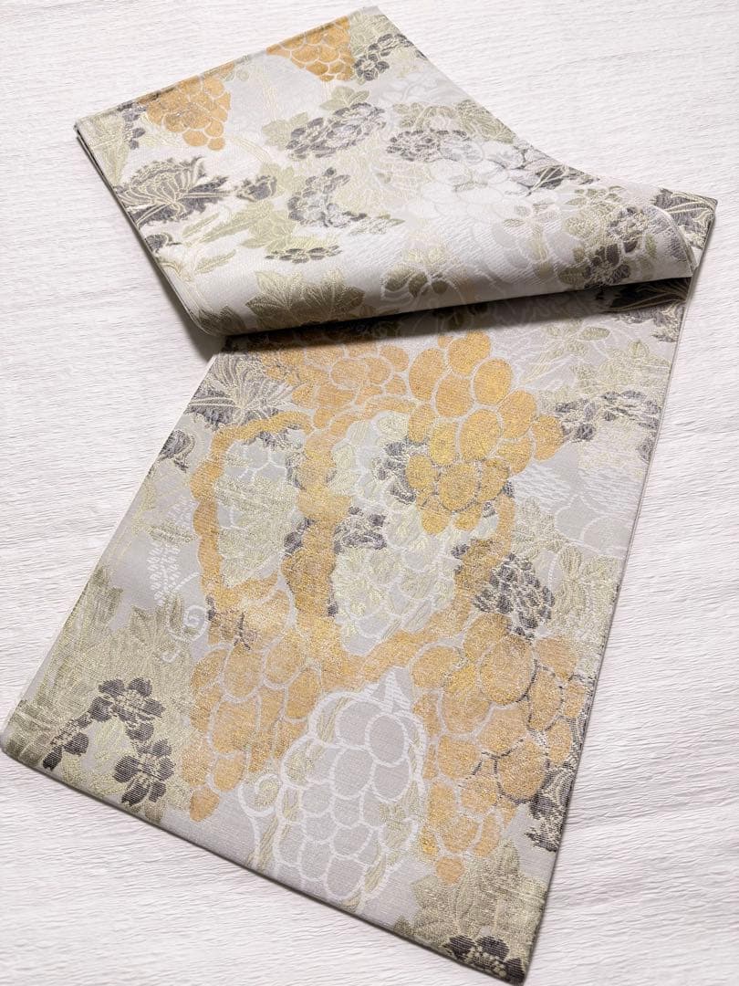 m-53 染色の名門 しょうざん謹製 葡萄 六通 袋帯 正絹 新品未使用