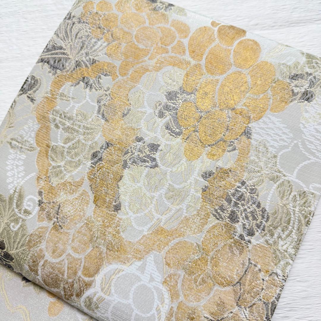 m-53 染色の名門 しょうざん謹製 葡萄 六通 袋帯 正絹 新品未使用