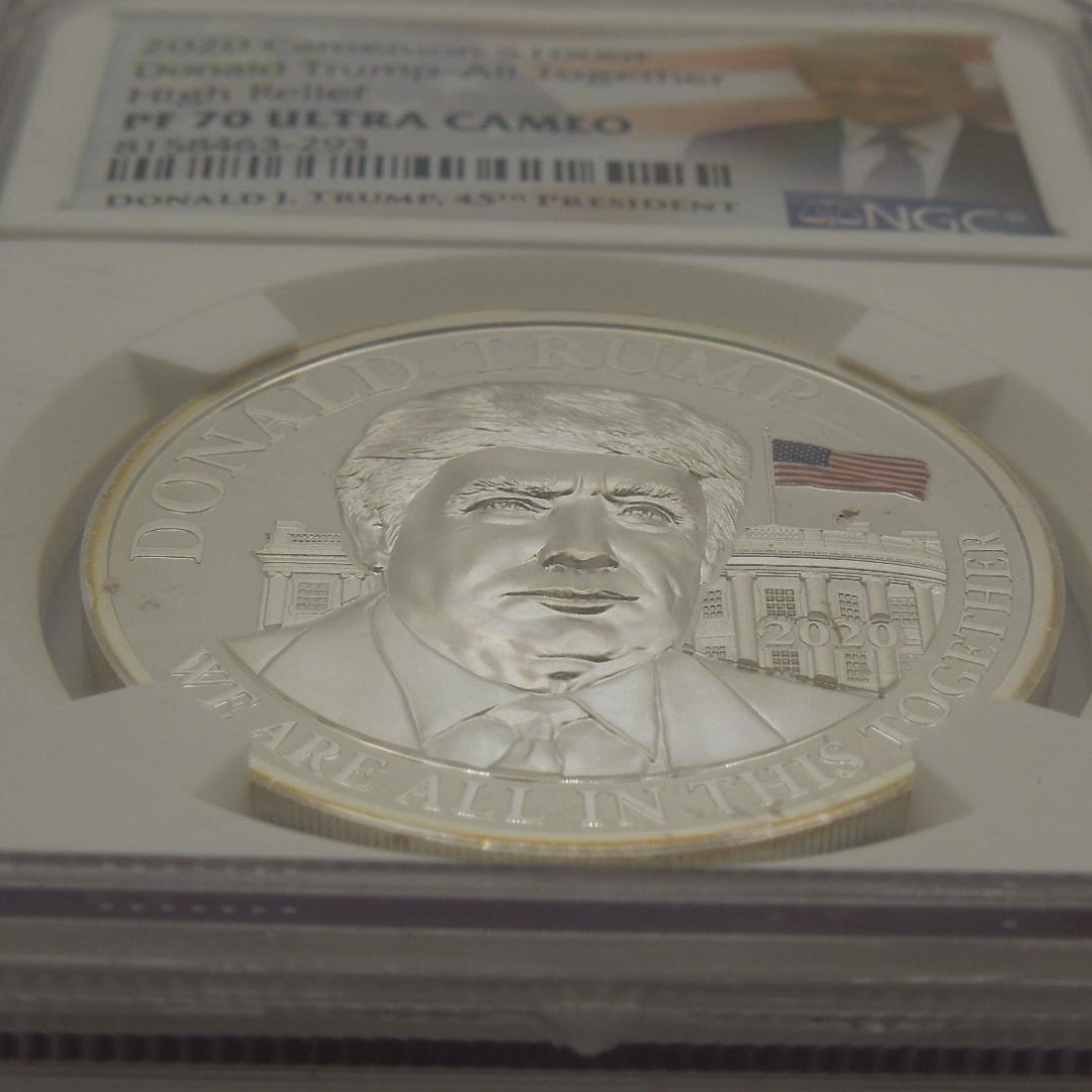 2020 カメルーン ドナルド・トランプ 1000F銀貨－NGC PF70 UC
