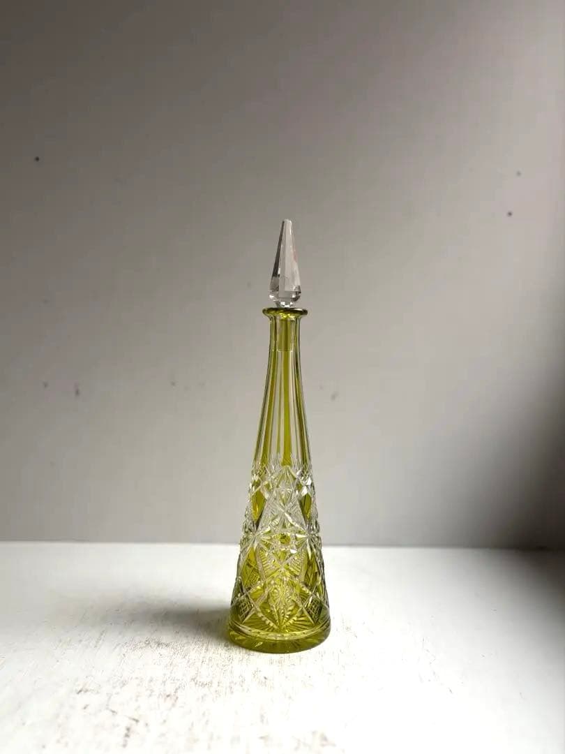 602 BACCARAT オールドバカラ ラグニーLAGNY カラフ 黄色被せ