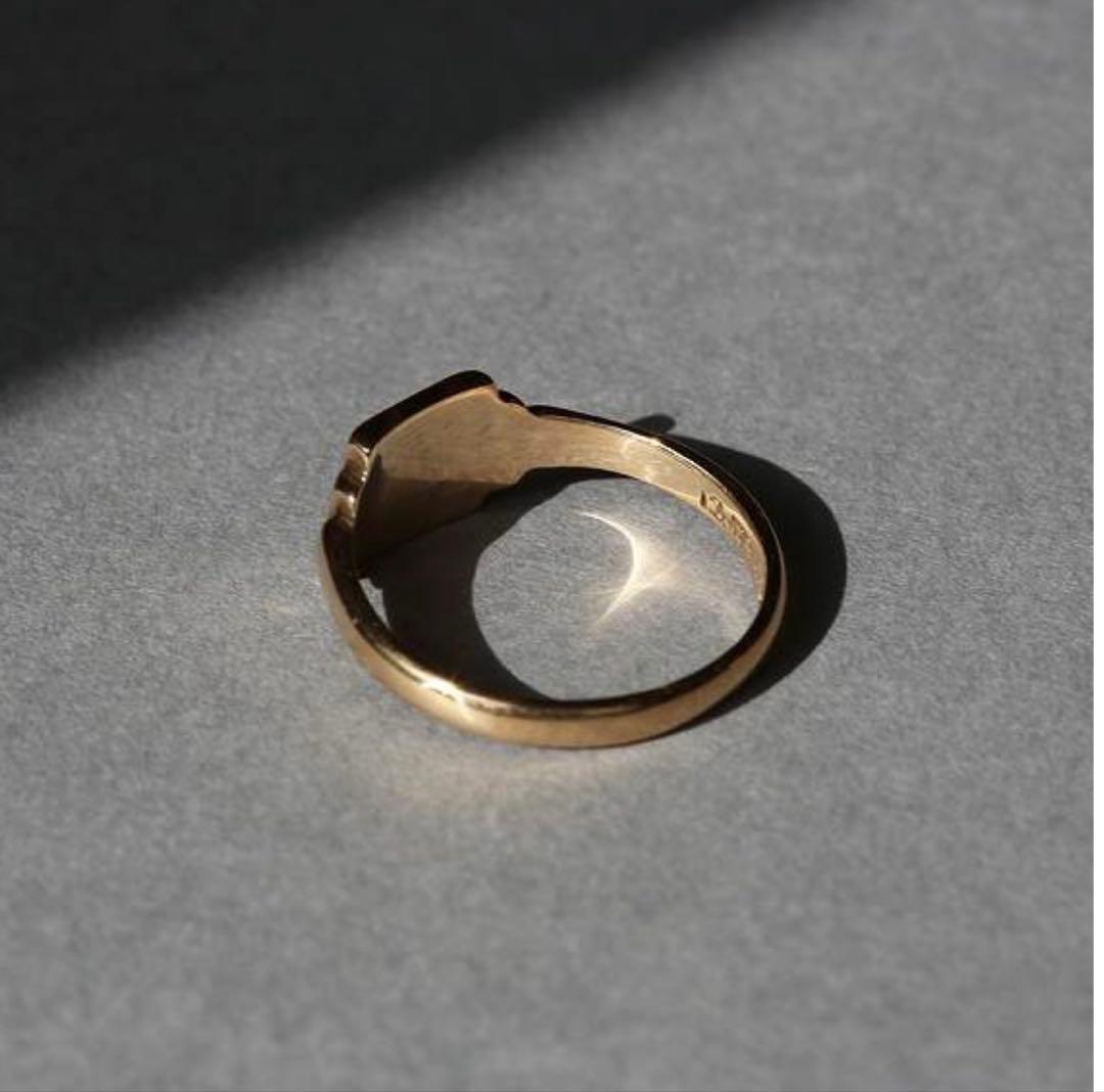 英国ビンテージ 50’s スクエア9CT シグネットリング