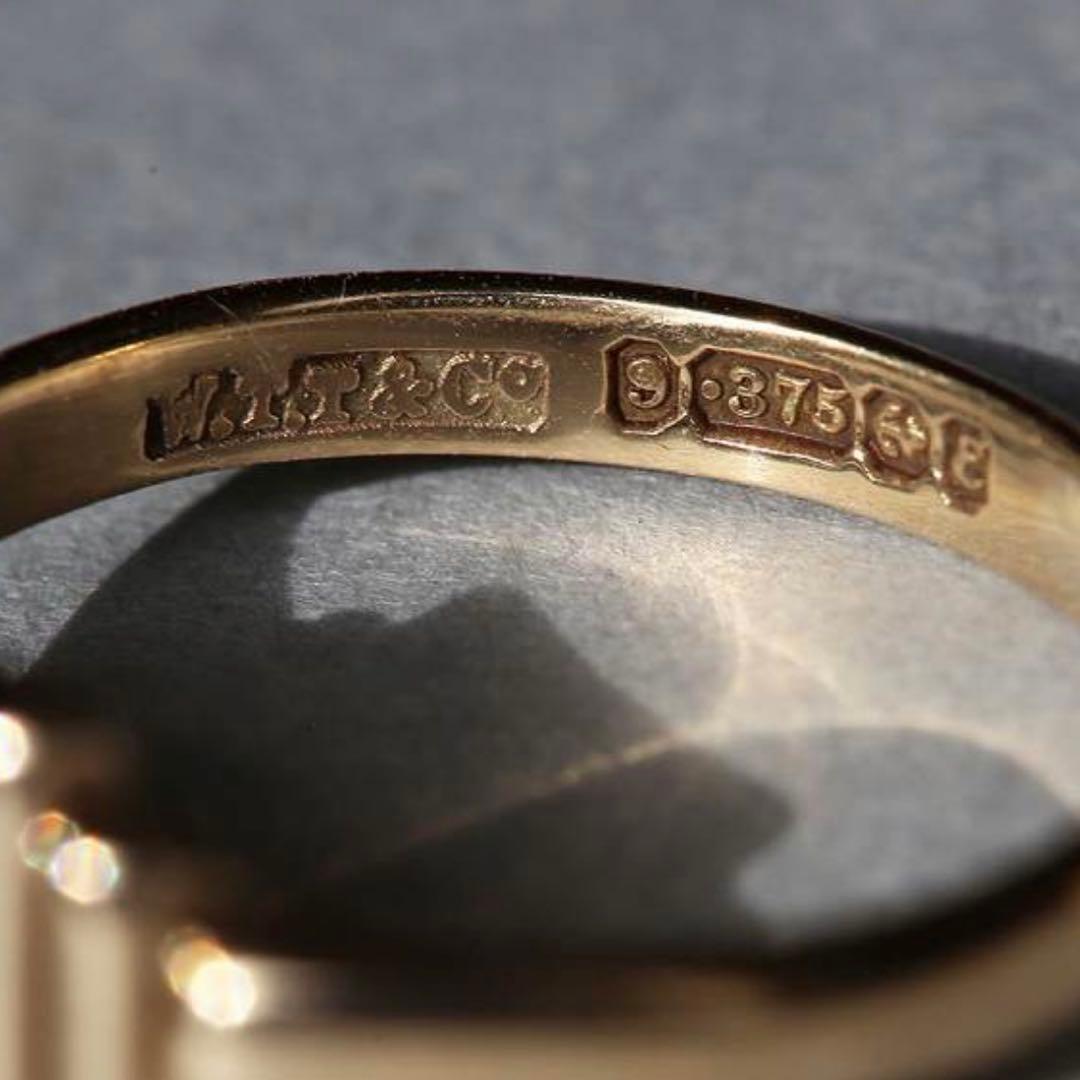 英国ビンテージ 50’s スクエア9CT シグネットリング
