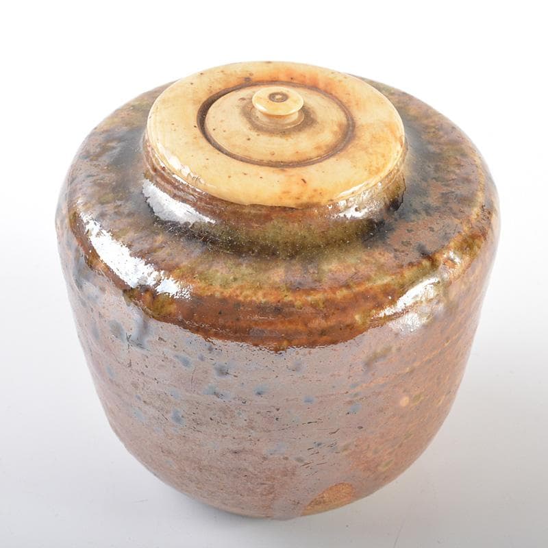 茶道具　瀬戸焼　肩衝茶入　仕覆付　 表千家十二代惺斎極め箱　M　R6298