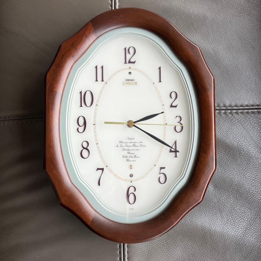 SEIKO＊電波掛け時計・EMBLEM・34×24×6