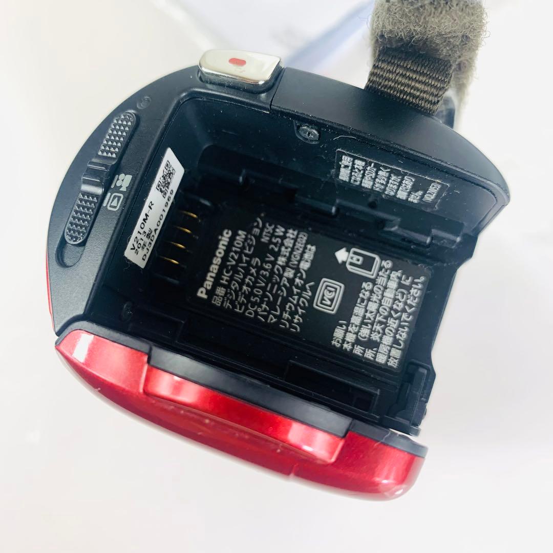 Panasonic HC-V210M レッド ビデオカメラ 本体｜バッテリー2個