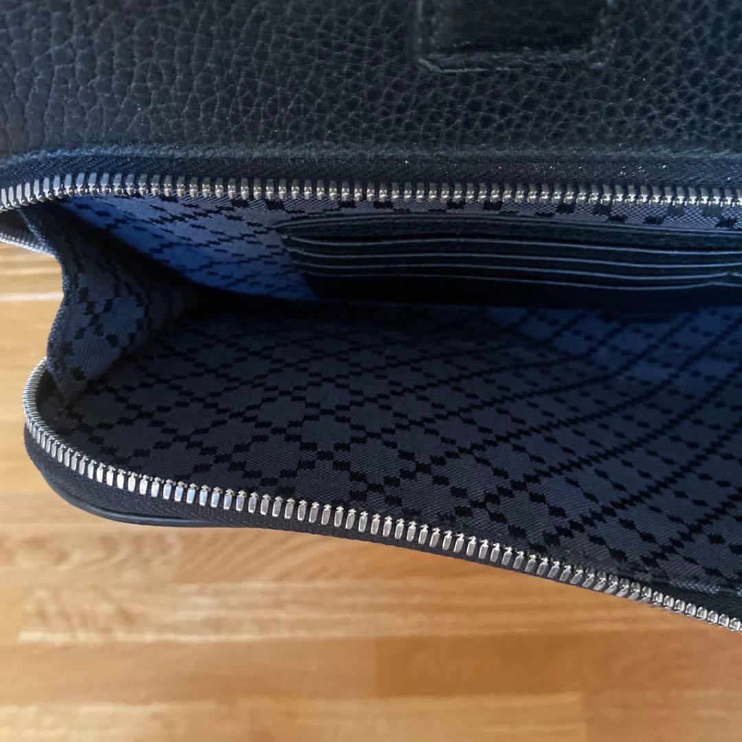 GUCCI グッチ ブラックレザー ビジネスバッグ ボストンバッグ