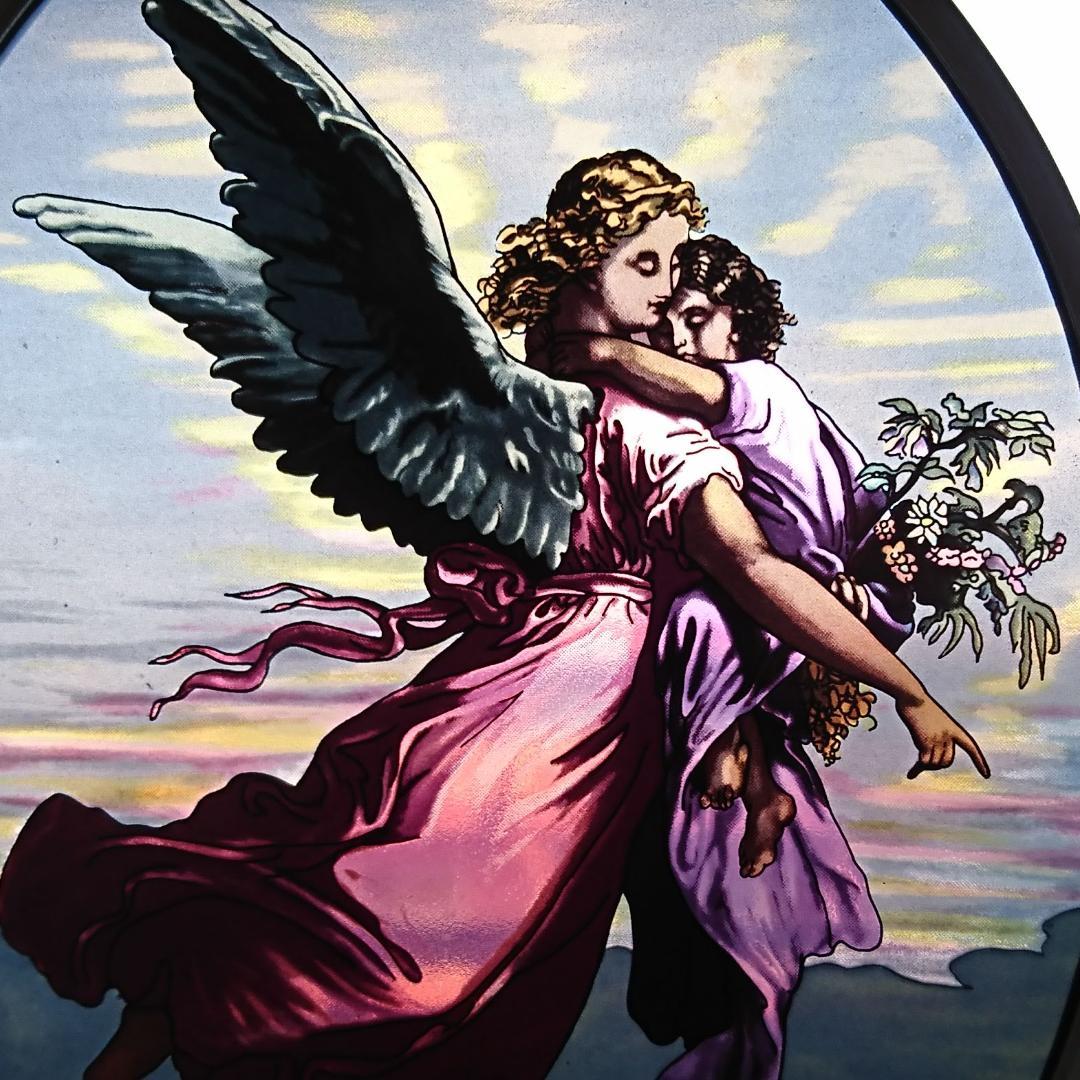 大判カウルバッハ ステンドグラス ガーディアンエンジェル守護天使グラスマスターズ