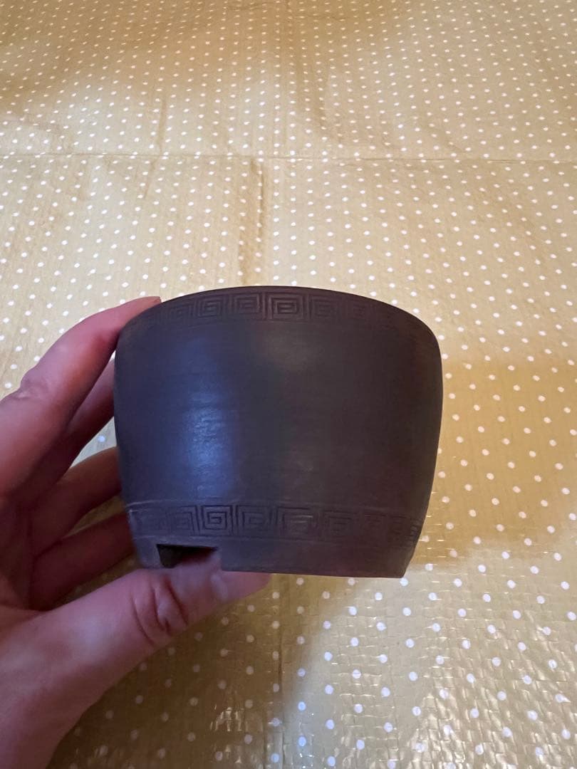 盆栽鉢　美芸　雷紋柄