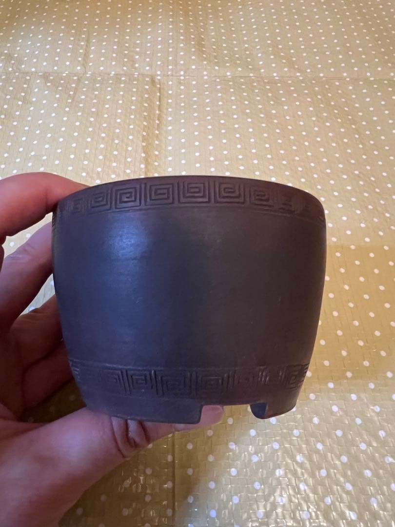 盆栽鉢　美芸　雷紋柄