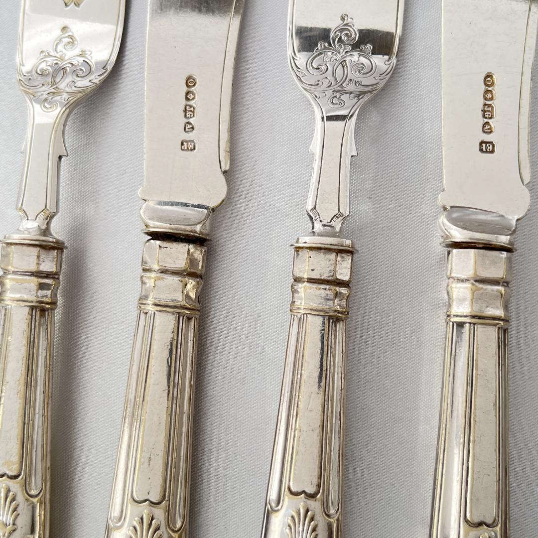 【John Gough】 キングスパターンのナイフ/フォーク 8本 豪奢！！