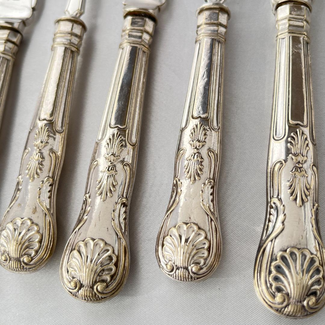 【John Gough】 キングスパターンのナイフ/フォーク 8本 豪奢！！