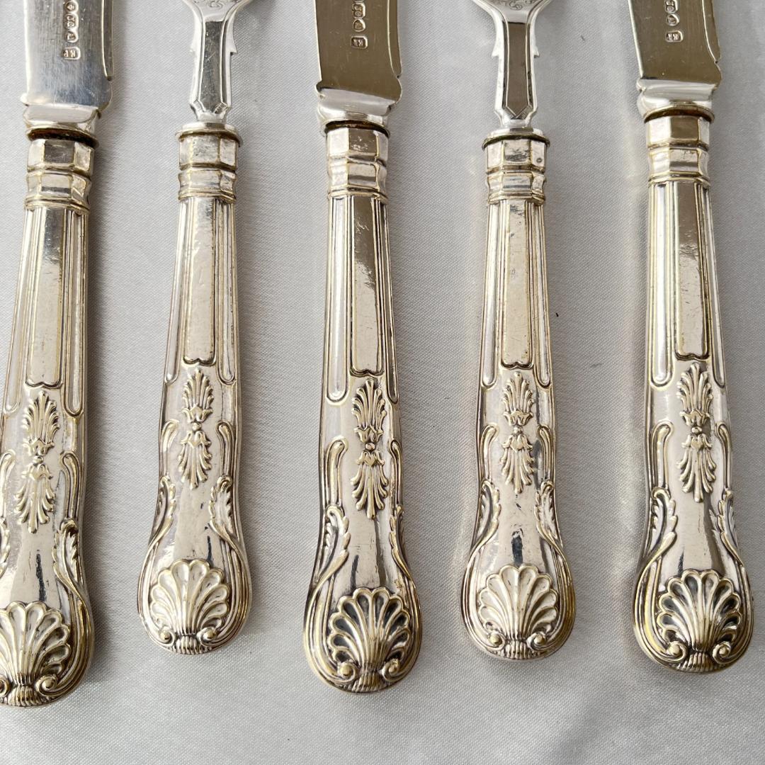 【John Gough】 キングスパターンのナイフ/フォーク 8本 豪奢！！