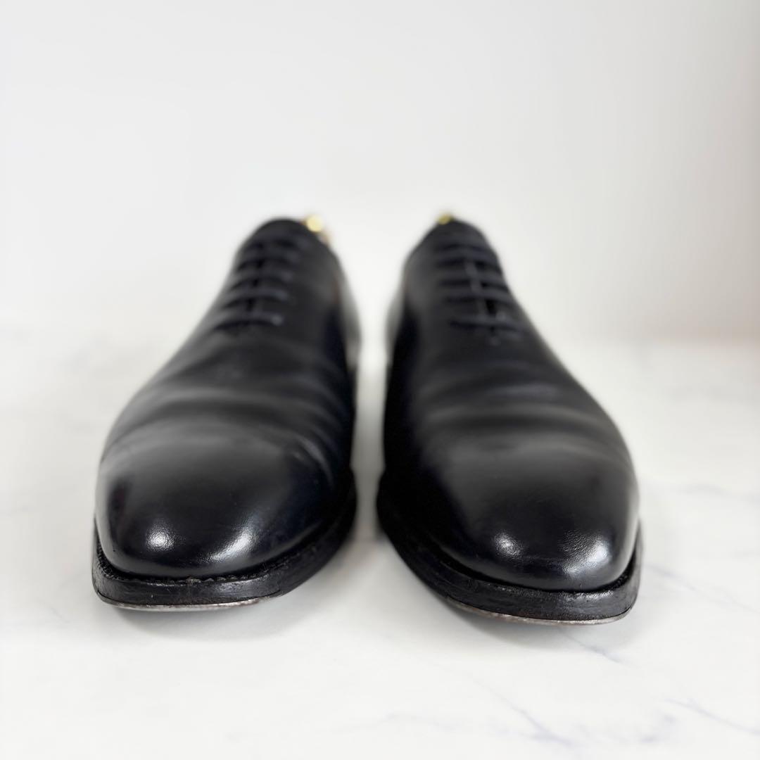 浅草靴誂 7 25.0 ホールカット ドレスシューズ 革靴 日本製 ブラック