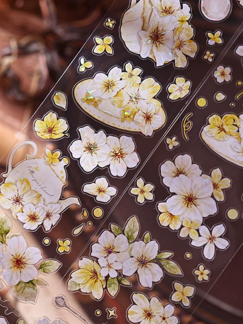 小白家文創《盏中花》海外マスキングテープ マステ 【2761】