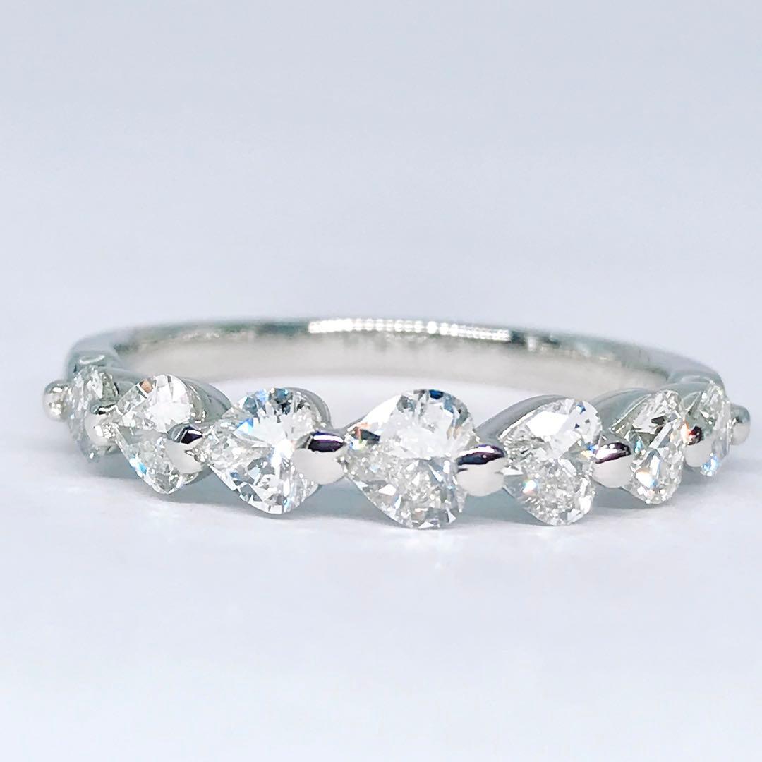 1.00ct ハートシェイプ ハーフエタニティ ダイヤモンドリング PT900