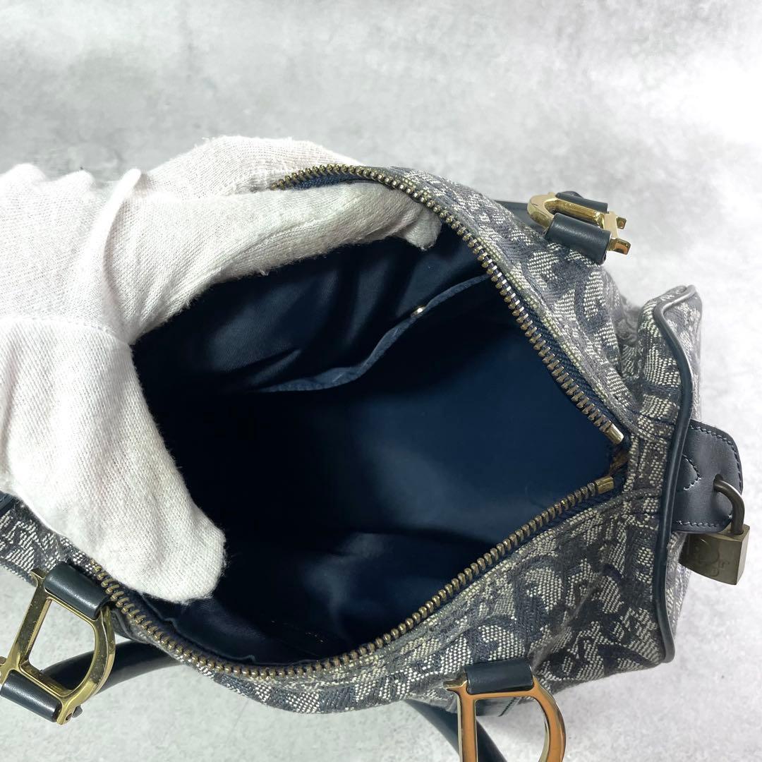 入手困難✨ クリスチャンディオール トロッター柄 ミニボストンバッグ ネイビー