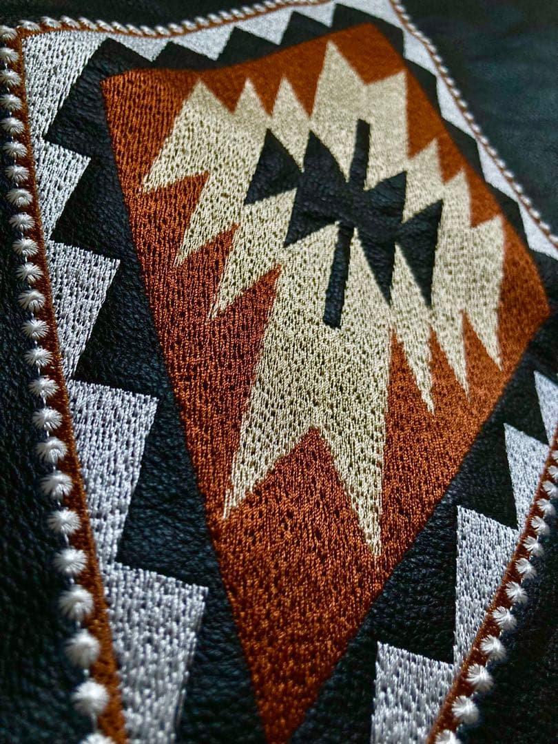 ワイルド オルテガ ナバホ 本革 レザー ベスト 黒 サイズXL 新品未使用