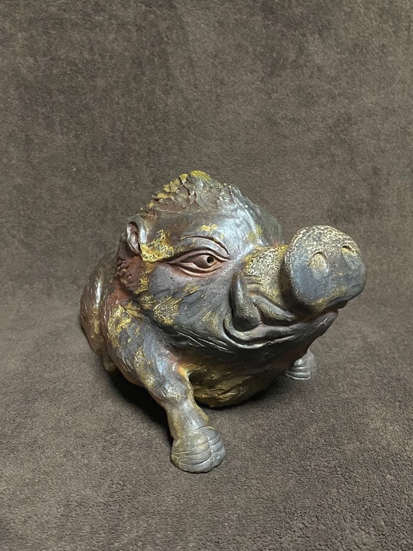 備前焼　藤原陶臣　猪　置物　干支