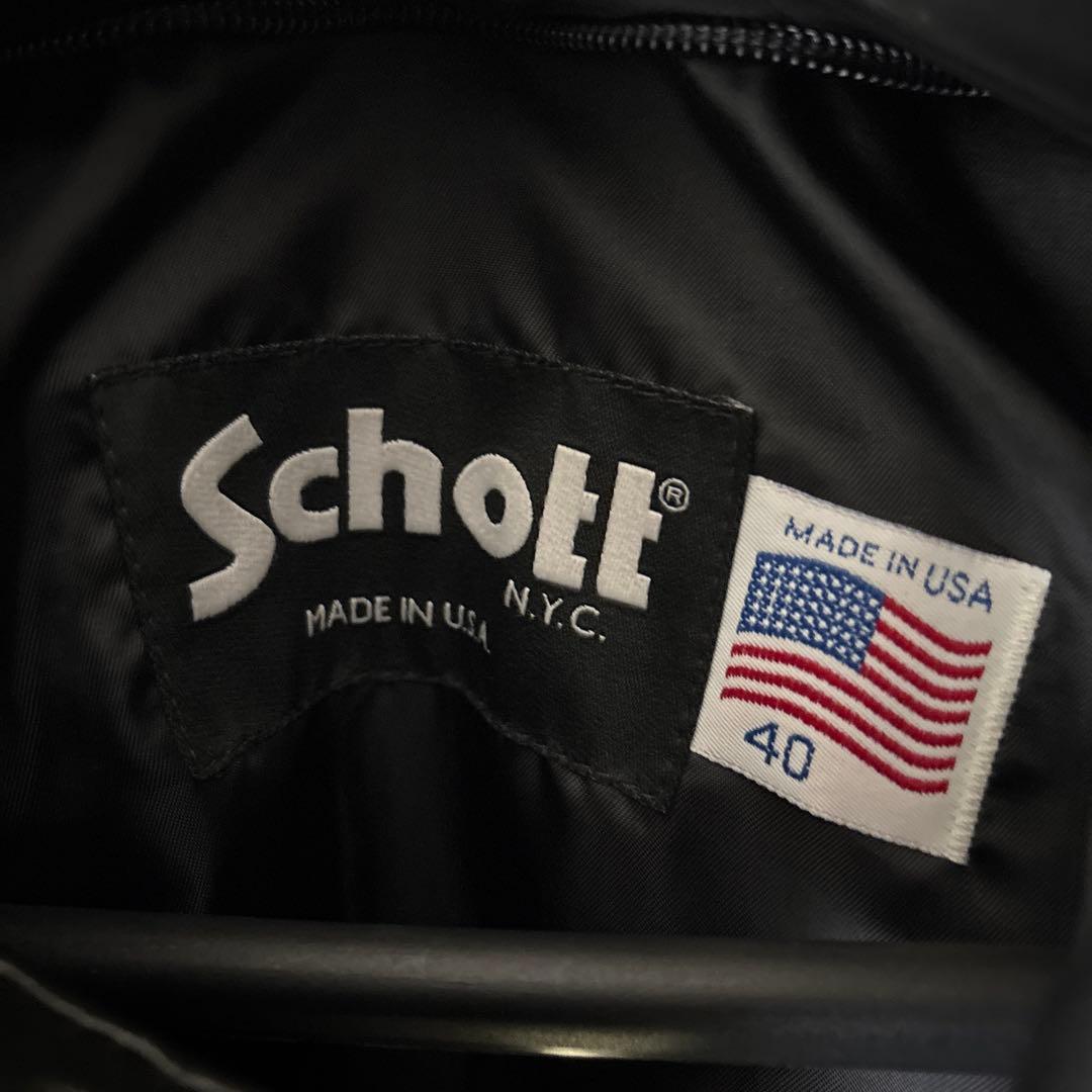 Schott シングルライダースジャケット 40 ブラック