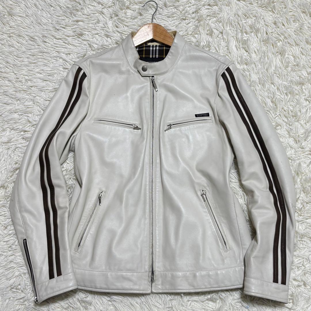 ✨️希少 バーバリー ブラックレーベル ノバチェック シングルライダース L