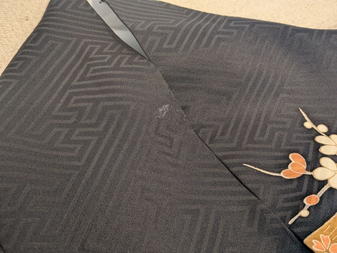 ྈ ྈ様 振袖フルセット 身丈173裄68 ロング丈 黒 古典柄 金彩 成人式