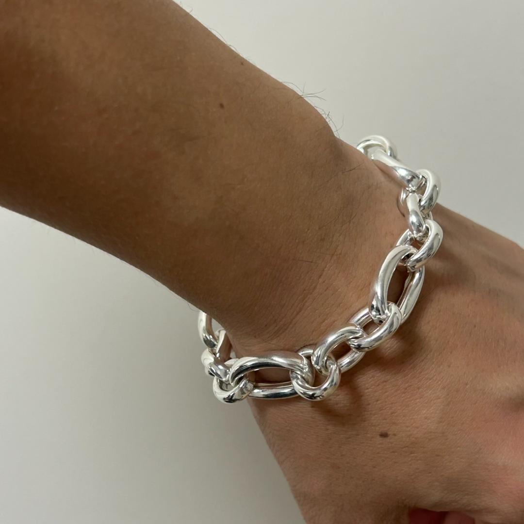 希少 ヴィンテージメキシカンジュエリー シルバー チェーン ブレスレット 925