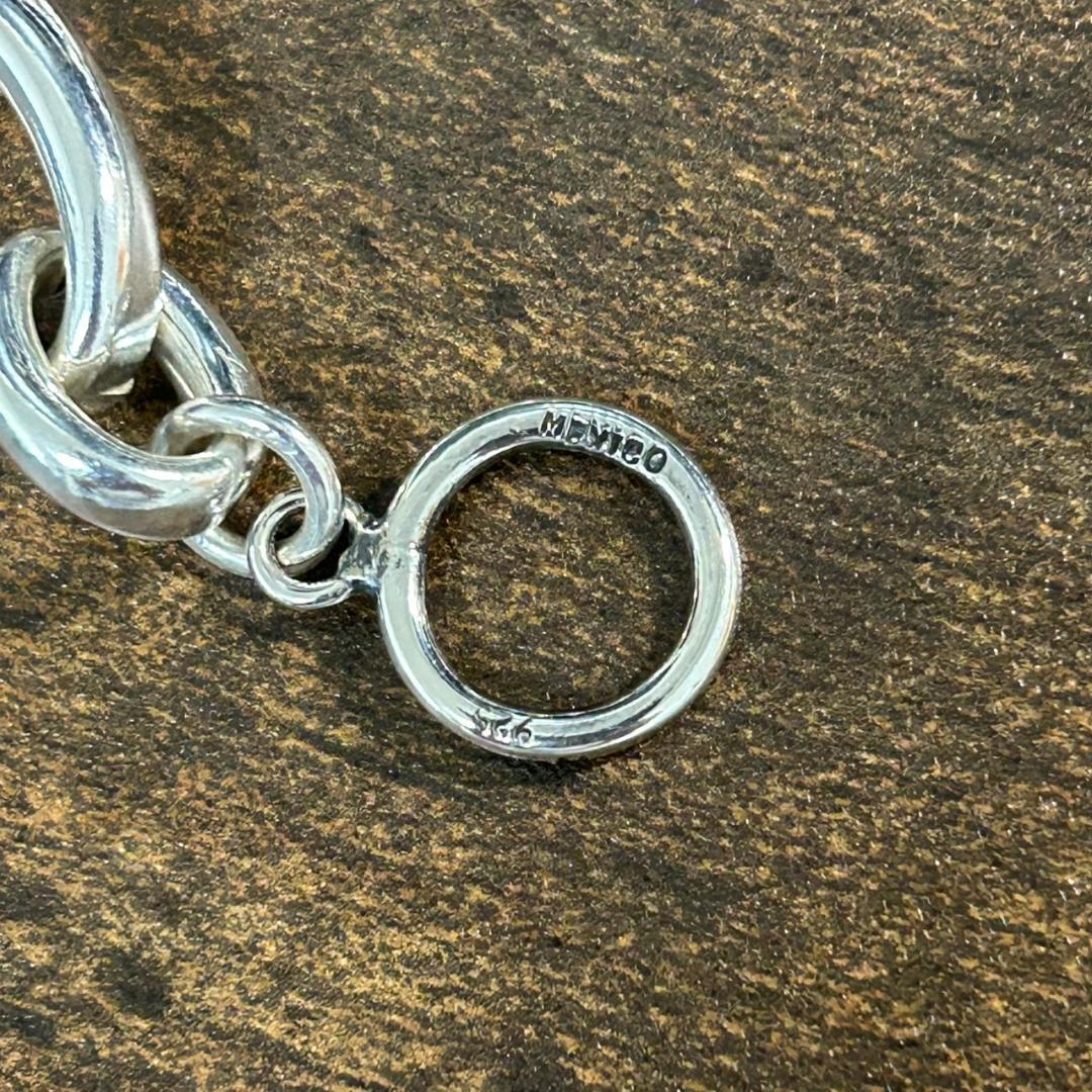 希少 ヴィンテージメキシカンジュエリー シルバー チェーン ブレスレット 925