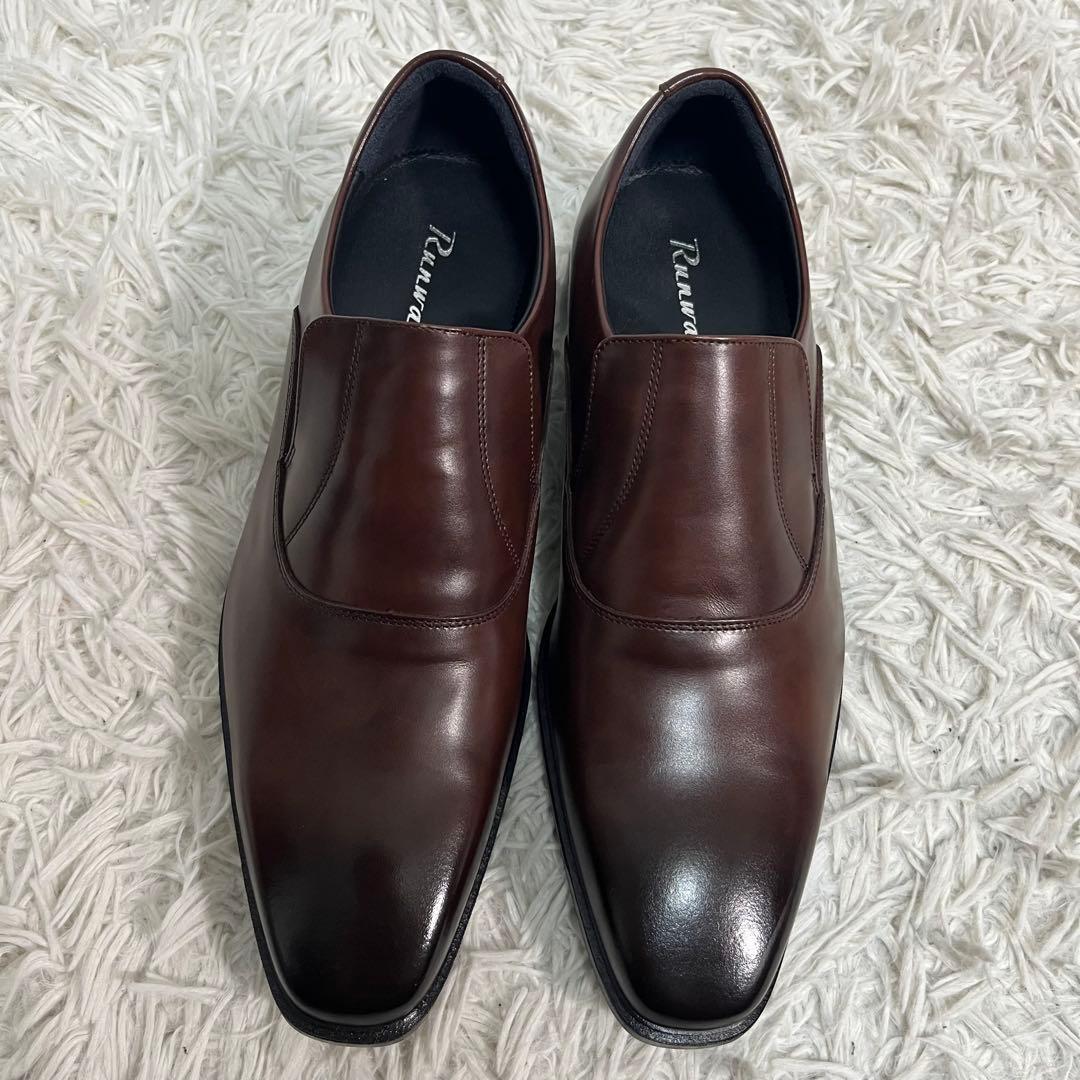 【未使用品】アシックス　ランウォーク　ブラウンレザー スリッポン 25cm