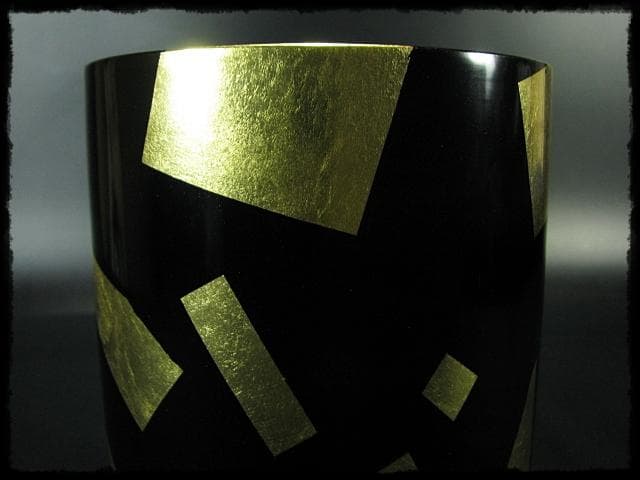 玄々斎好 葉蓋 水指 鈴木 光入木 製 曲物 金切箔 夏向 茶道具 1 g3