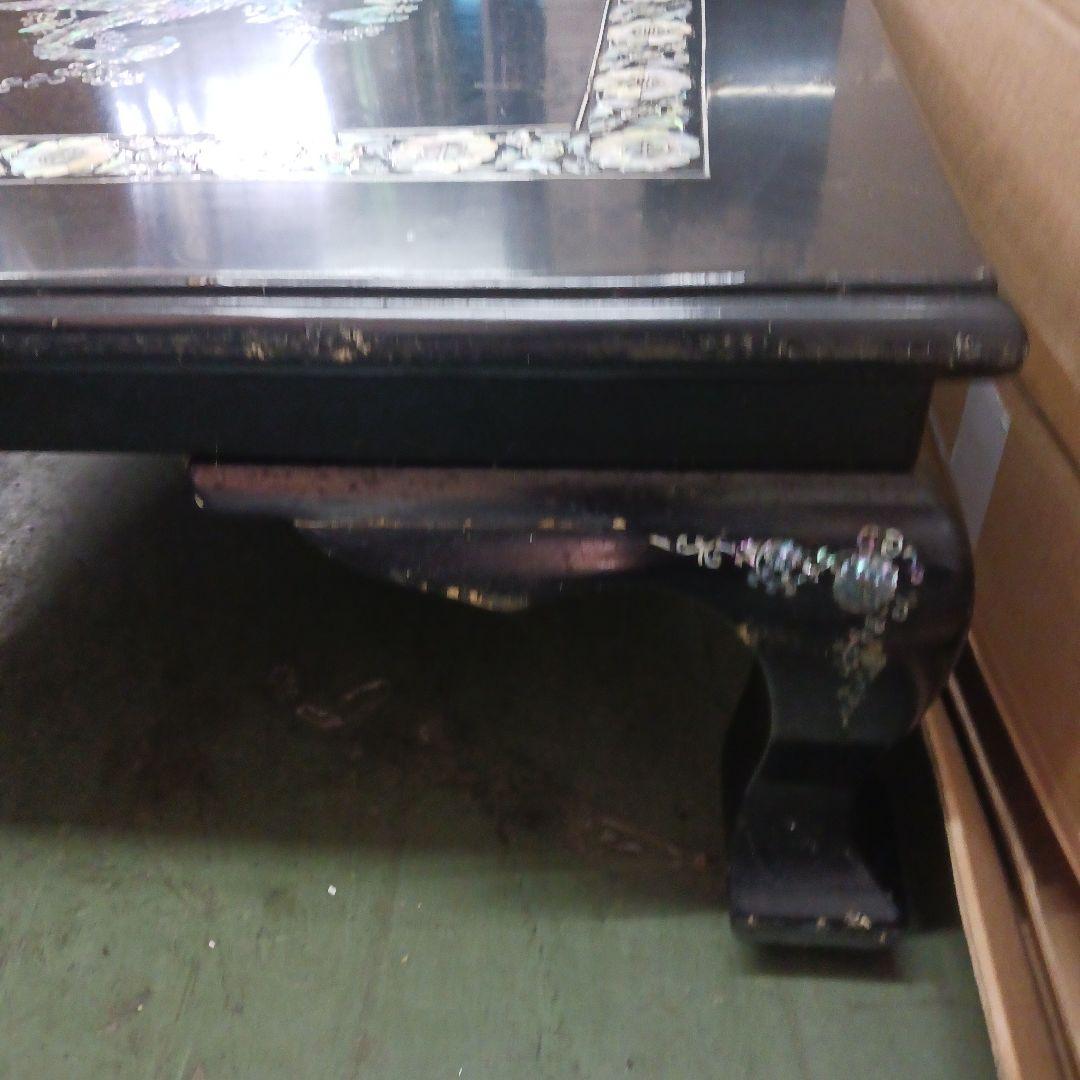 KS5　朝鮮美術　螺鈿　鳳凰紋　長方形　座卓　テーブル　Y