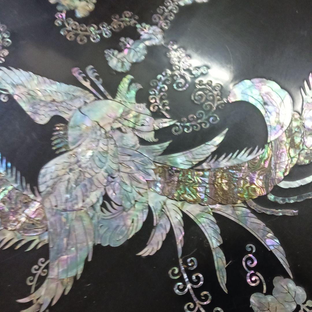 KS5　朝鮮美術　螺鈿　鳳凰紋　長方形　座卓　テーブル　Y