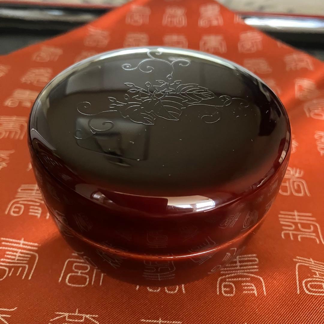 茶道具　溜塗桐唐草蒔絵 平棗 能作　共箱