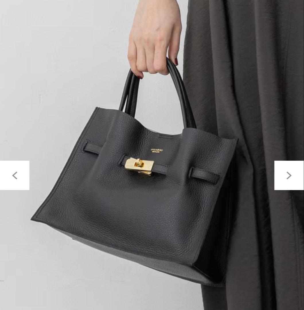 VIOLAd'ORO イタリアンWフェイスレザートートバッグ　黒　未使用