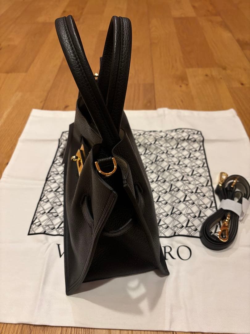 VIOLAd'ORO イタリアンWフェイスレザートートバッグ　黒　未使用