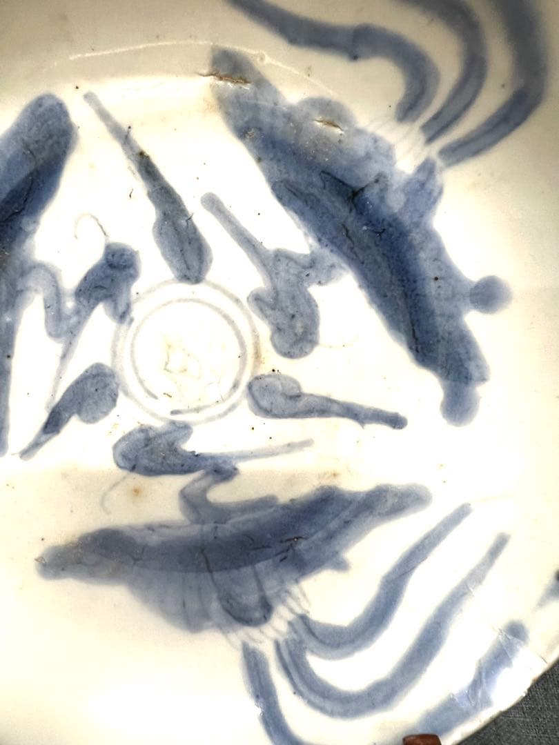 呉須　染め付け鳳凰紋　初期伊万里　値下げ！