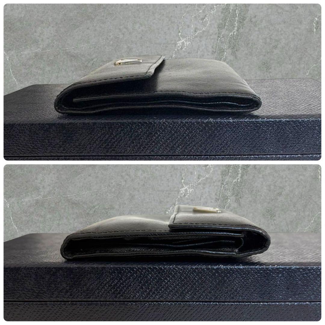 美品✨ PRADA プラダ 三つ折り財布 サフィアーノ ブラック 黒