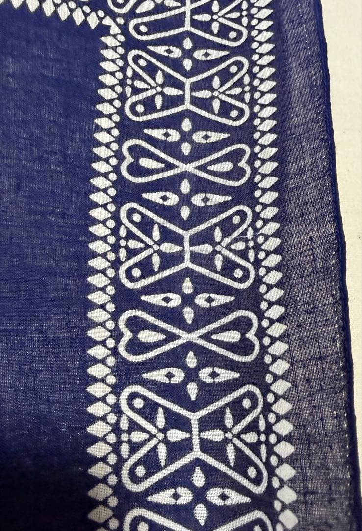 クロス柄 オリジナル ネイビー 紺 RN14193 ビンテージバンダナ 1606